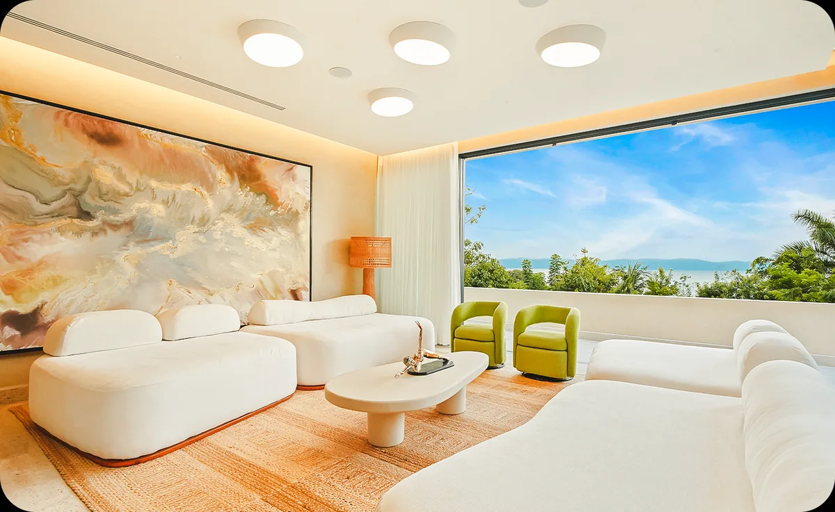 Living room with Pacific views
